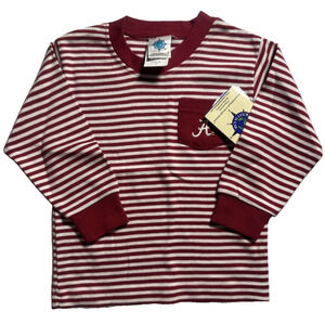 Alabama Crimson Tide Toddler 3T Red White Striped Long Sleeve Shirt NWT